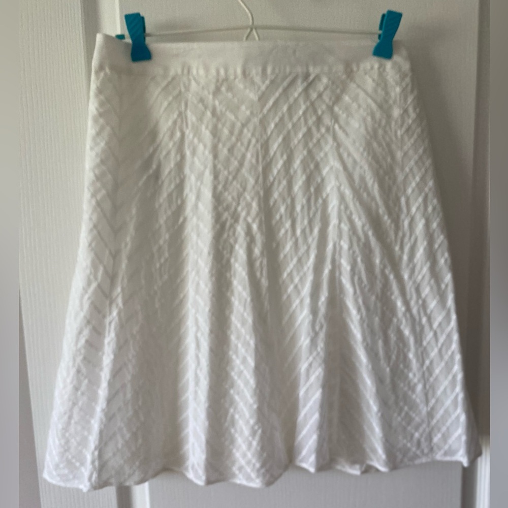 Anne Taylor White A-Line Skirt